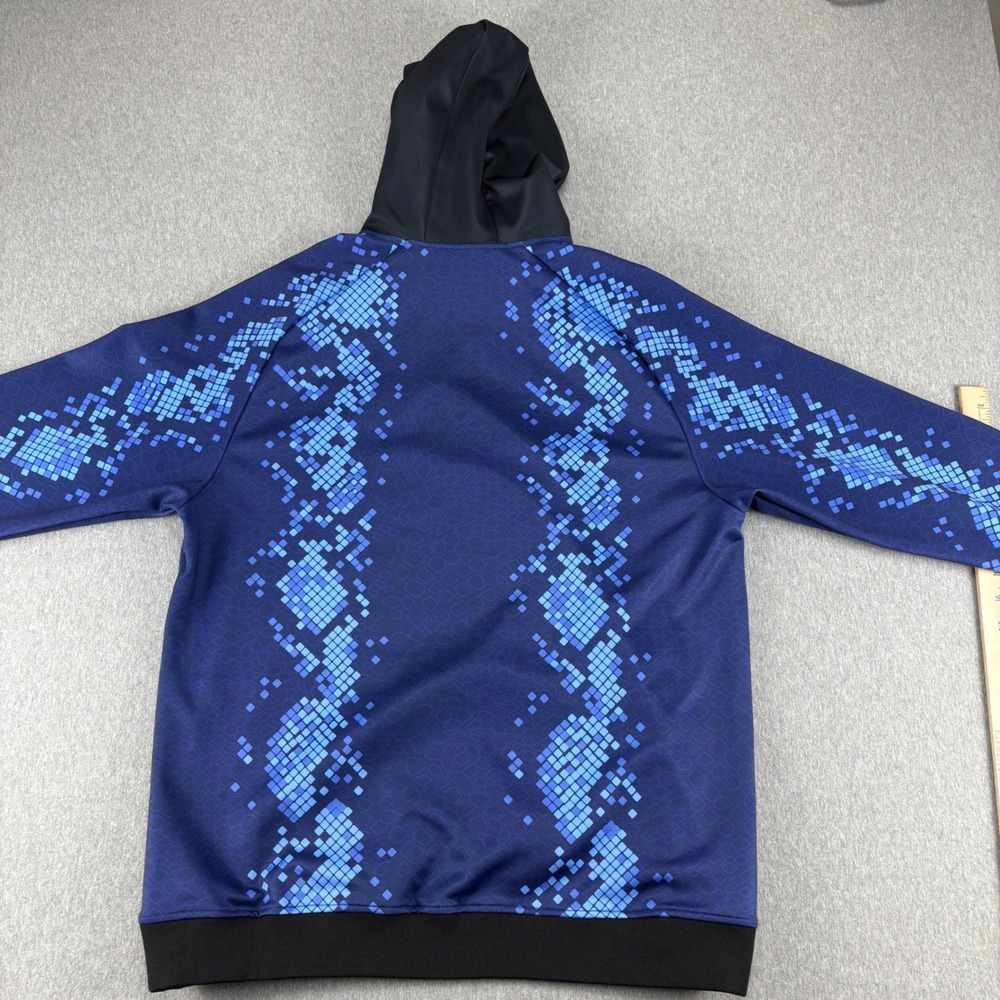 INTER Soccer Academy Hoodie Kids 2XL Blue Geometric Pullover Athletic Loose Fit - Picture 4 of 9